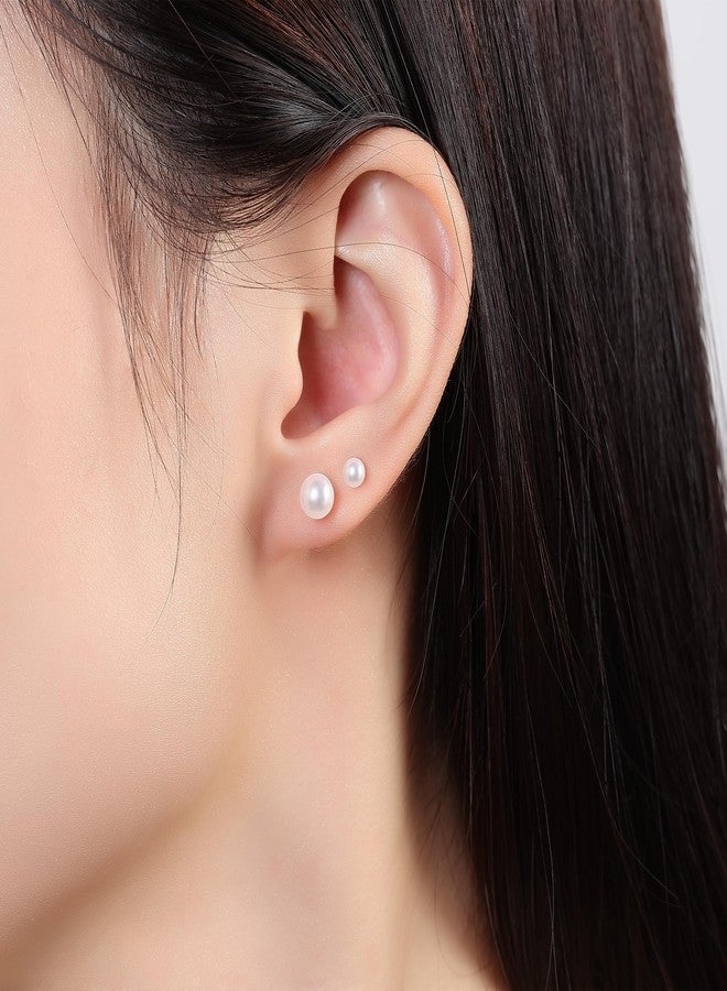 KMEOSCH 2 Pairs Plastic Post Pearl Earrings for Sensitive Ears, Adult Earrings with Plastic Studs for Sleep (Nickel-Free Lightweight 4MM & 6MM Simulated Pearl) - Image 2